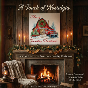Póster Navidad en el campo