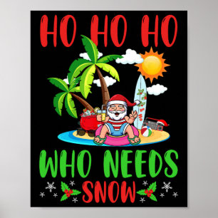 Póster Navidad En Julio Divertida Verano Ho Ho Ho Quien N