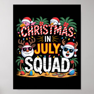 Póster Navidad en julio escuadrón santa flamenco verano n
