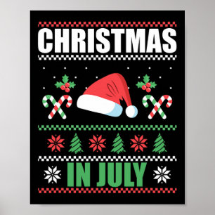 Póster Navidad En Julio Feliz Navidad Verano Divertido Sa
