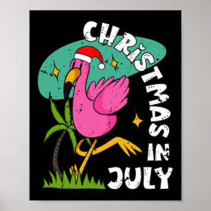 Póster Navidad En Julio Flamenco Lindo Verano Playa Chris