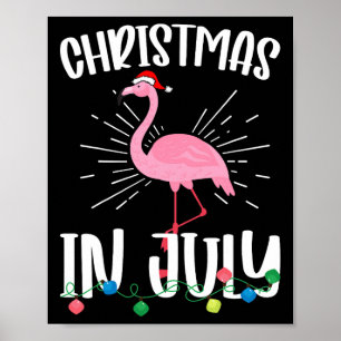 Póster Navidad En Julio Flamenco Santa Hawaiano Verano C