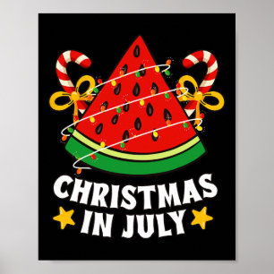 Póster Navidad En Julio Funny Watermelon Tree Hombres Muj