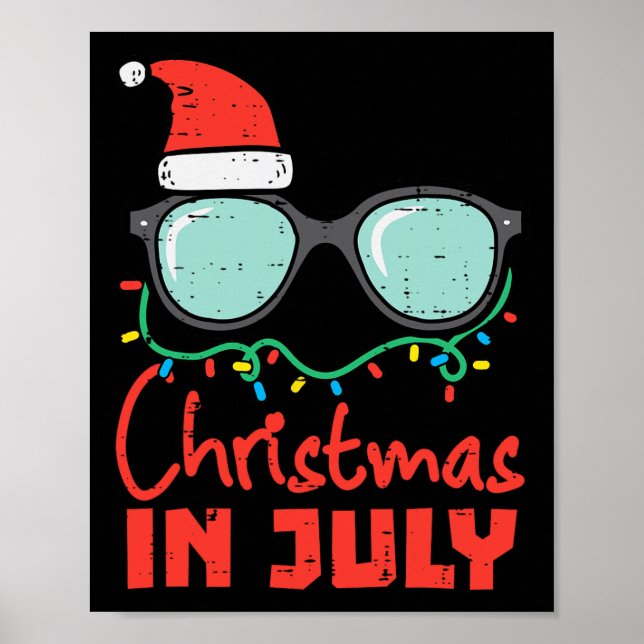Póster Navidad En Julio Gafas De Sol De Navidad De Verano (Frente)