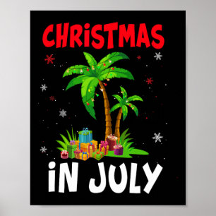 Póster Navidad En Julio Palmera Árbol De Navidad Playa Ve