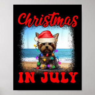 Póster Navidad En Julio Perro Amante Xmas Divertido Yorki
