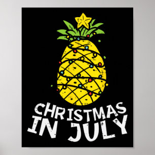 Póster Navidad En Julio Piña Árbol De Navidad Verano Homb