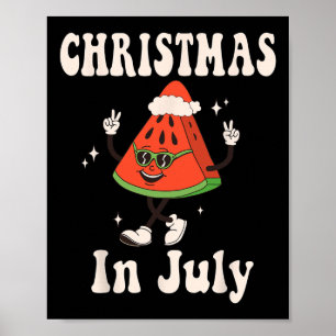 Póster Navidad En Julio Retro Sandía Niños Chicos Ropa De
