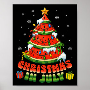 Póster Navidad En Julio Sandía Árbol De Navidad De Verano