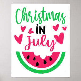 Póster Navidad En Julio Sandía Árbol De Navidad De Verano
