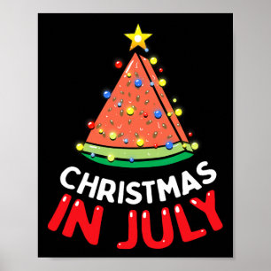 Póster Navidad En Julio Sandía Árbol De Navidad Hombres M