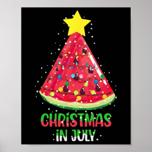 Póster Navidad En Julio Sandía Árbol De Navidad Verano
