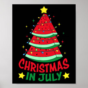 Póster Navidad En Julio Sandía Árbol De Navidad Verano Ho