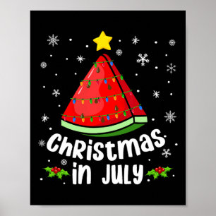 Póster Navidad En Julio Sandía Divertido Verano Playa Xm