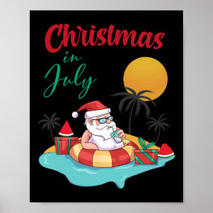 Póster Navidad En Julio Sandía Xmas Palma Verano Hombres