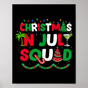 Póster Navidad En Julio Squad Divertido Verano Xmas 1 