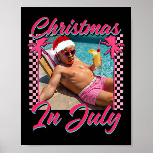Póster Navidad En Julio Trump Divertido Relajado Santa Ha