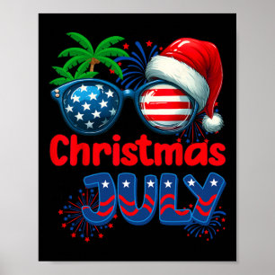 Póster Navidad En Julio Verano Playa Hawaii Santa Usa Fl