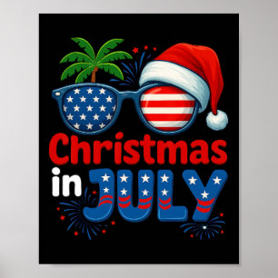 Póster Navidad En Julio Verano Playa Hawaii Santa Usa Fl
