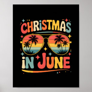 Póster Navidad En Junio Solteros Retro Vacaciones De Vera