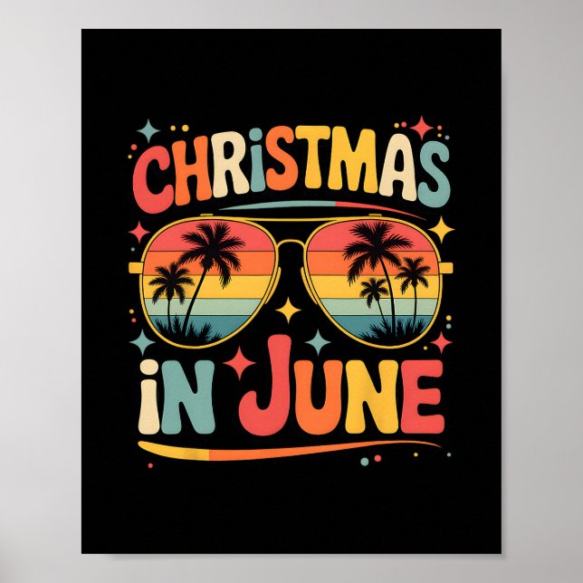 Póster Navidad En Junio Solteros Retro Vacaciones De Vera (Frente)
