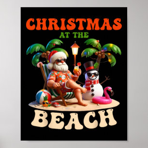 Póster Navidad En La Playa Navidad En Julio Muñeco De Nie