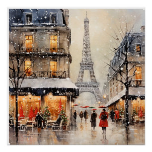 Póster Navidad en París,