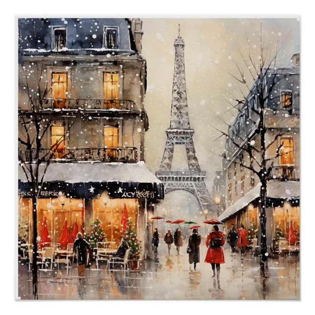 Póster Navidad en París,  (Anverso)