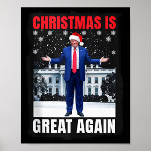 Póster Navidad Es Genial De Nuevo Divertido Donald Trump 