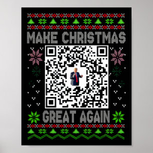 Póster Navidad Fea Divertido Qr Presidente Trump Baile Có