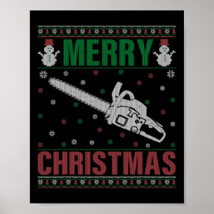 Póster Navidad Fea en las familias pijamas coincidiendo c
