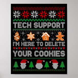 Póster Navidad Fea Tecnología Divertida Soporte Aquí Para