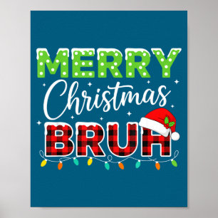 Póster Navidad Feliz Navidad Bruh Cuadro de Búfalo Santa