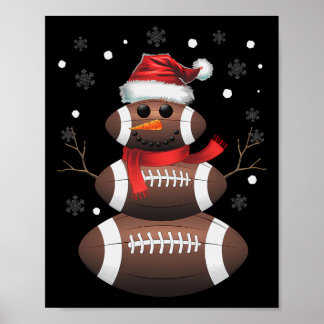 Póster Navidad Fútbol Niños Snowman Fútbol Navidad