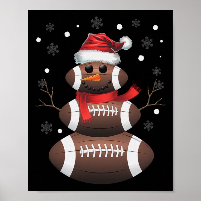 Póster Navidad Fútbol Niños Snowman Fútbol Navidad (Frente)