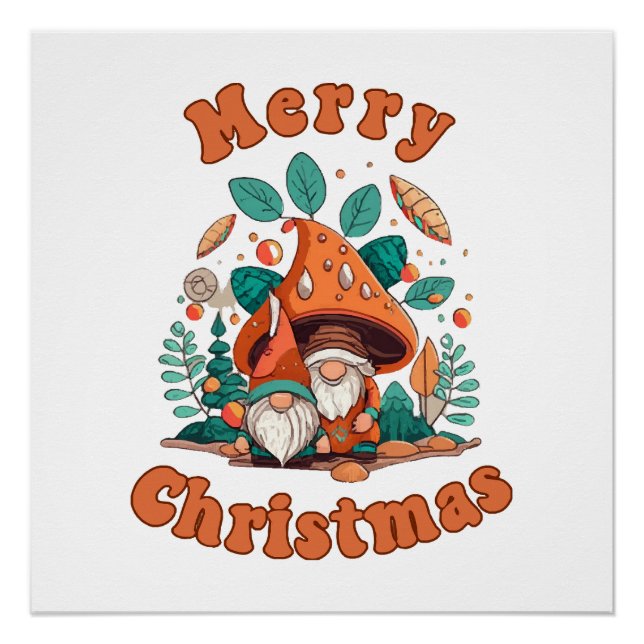 Póster Navidad Gnome Retro (Anverso)
