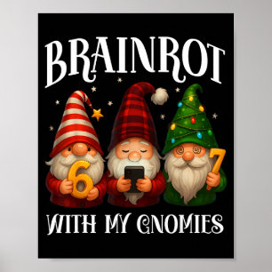 Póster Navidad italiana divertida con 67 gnomos B