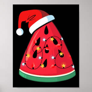 Póster Navidad Luz Tropical Sandía Verano Navidad
