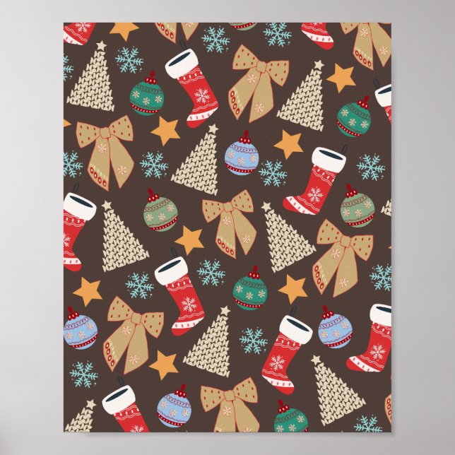 Póster Navidad Marrón Bonita (Frente)