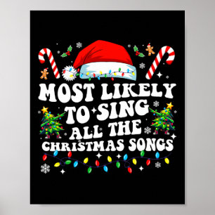 Póster Navidad Más Propenso a Cantar Todas Las Canciones