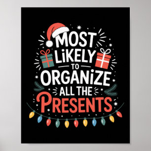 Póster Navidad Más Propenso A Organizar Todos Los Regalos