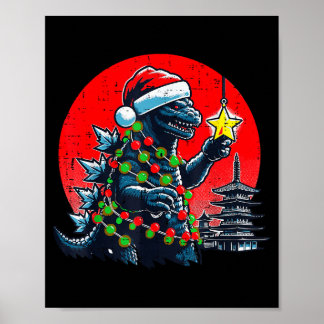 Póster Navidad Monstruo Japonés Santa Estrella Xmas Mujer
