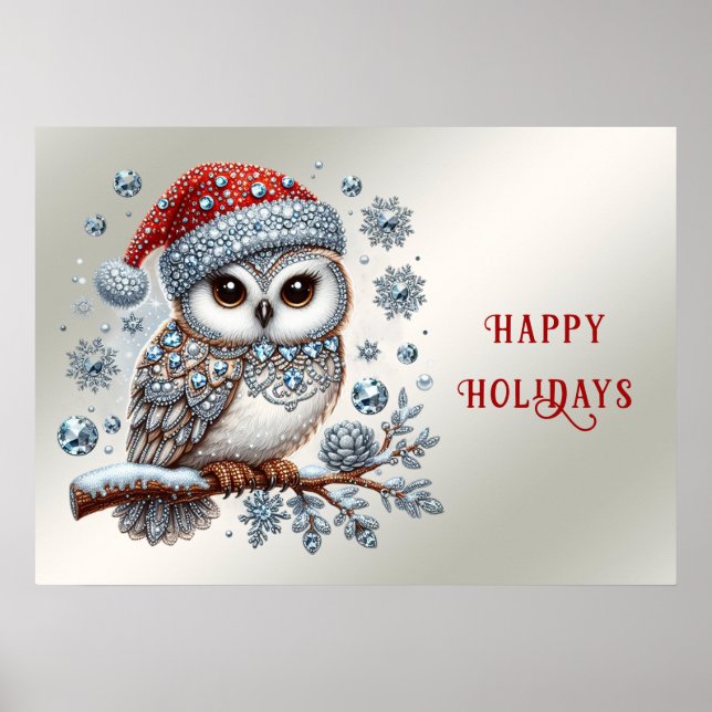 Póster Navidad Owl Holiday Poster (Frente)