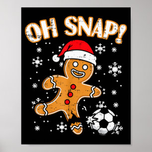 Póster Navidad Pan de Jengibre Fútbol Oh Snap Divertida N