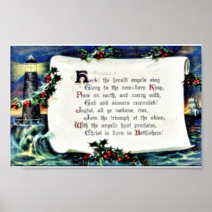 Póster Navidad que saluda con los wishses escritos,
