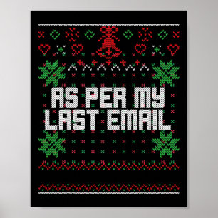 Póster Navidad Según Mi Último Correo Electrónico Sarcást