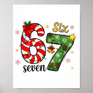 Póster Navidad Seis Siete Divertido Tendente 6 7 Meme Vir
