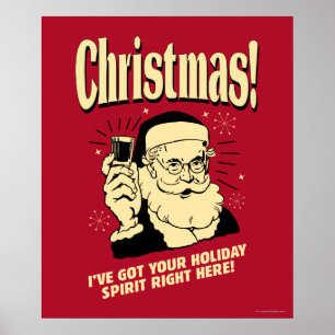 Póster Navidad: Tengo tu espíritu de vacaciones aquí