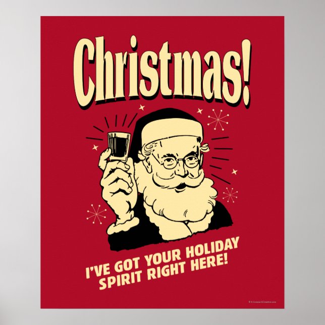 Póster Navidad: Tengo tu espíritu de vacaciones aquí (Frente)