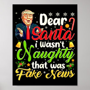 Póster Navidad Trump Querido Santa Noticias Falsas Divert